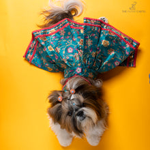 Load image into Gallery viewer, Dil Rooba floral teal ghagra choli Dress For Dogs