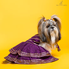 Load image into Gallery viewer, Double layered Purple gotapatti ethnic frock For Dogs
