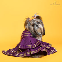 Load image into Gallery viewer, Double layered Purple gotapatti ethnic frock For Dogs