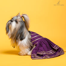 Load image into Gallery viewer, Double layered Purple gotapatti ethnic frock For Dogs