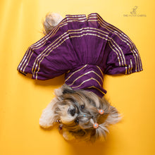 Load image into Gallery viewer, Double layered Purple gotapatti ethnic frock For Dogs