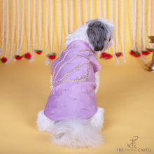Load image into Gallery viewer, Gota Patti embroidered Lilac sleeveless sherwani for dogs