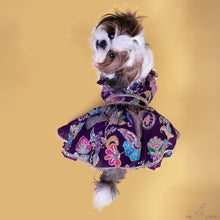 Load image into Gallery viewer, Purple Paisley Motif Embroidered Lehenga Choli for dogs