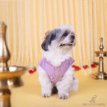 Load image into Gallery viewer, Gota Patti embroidered Lilac sleeveless sherwani for dogs