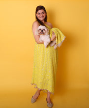 Load image into Gallery viewer, Lucknowi Cowl dress- Lime green