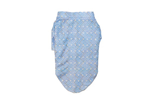 Baby blue mosaic weave koti with zari detailing sherwani For Dogs