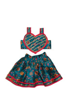Load image into Gallery viewer, Dil Rooba floral teal ghagra choli Dress For Dogs