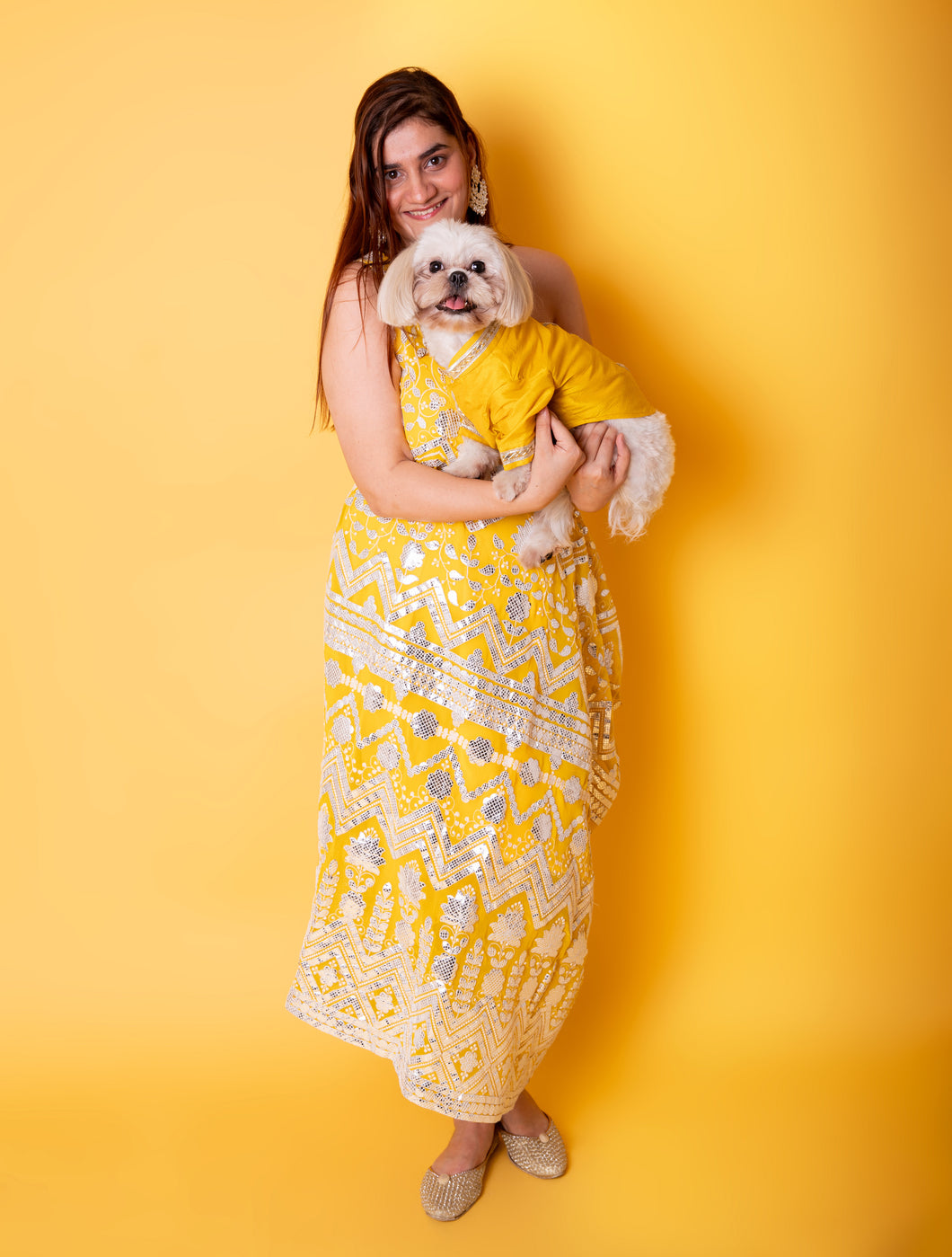 Foil Work Cowl Dress