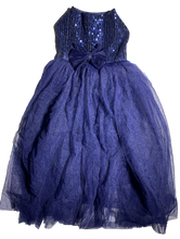 Load image into Gallery viewer, Blue Sequin Trail Dress With A Bow